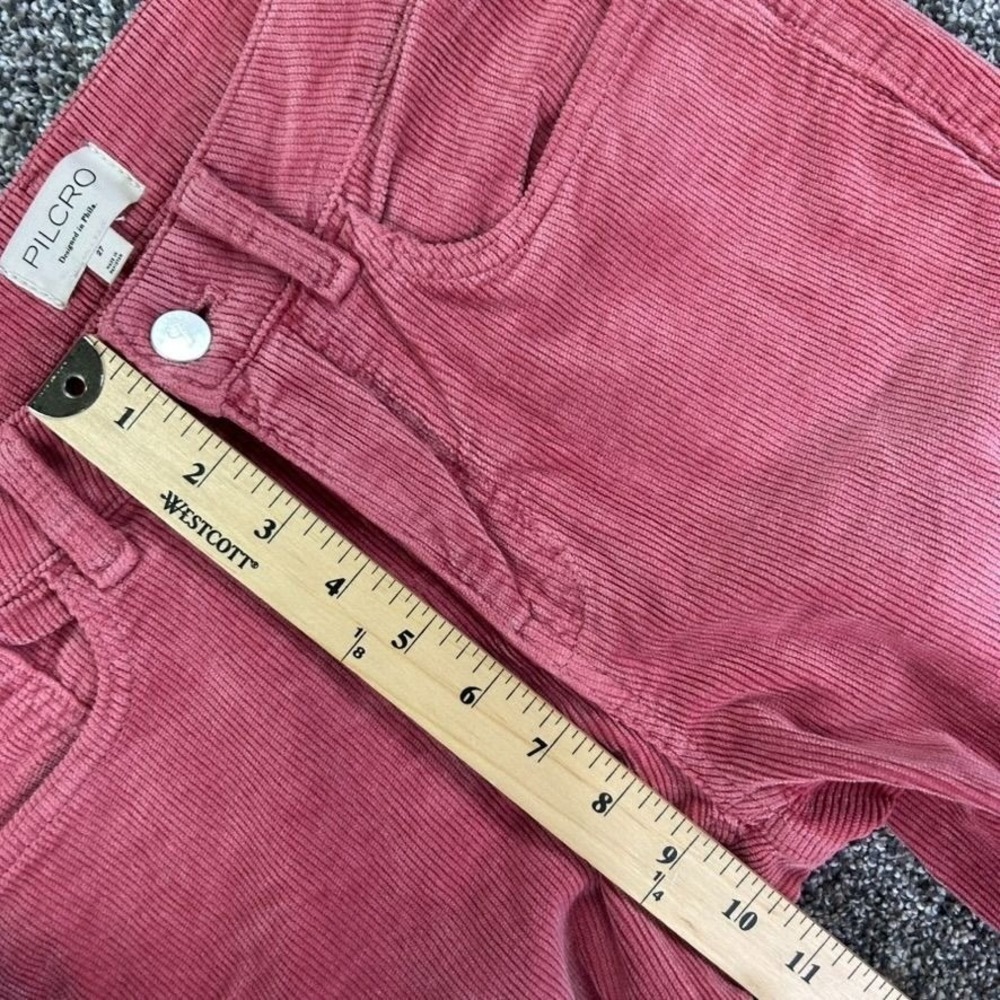 Anthropologie Pilcro The Yaya Corduroy Pants Womens 27 Mid Rise Rose Pink Casual - Picture 9 of 12